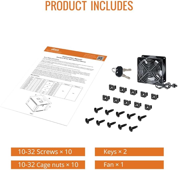 Tecmojo 9U Wall Mount Rack Network Cabinet for 19" IT Equipment,with Lockable Glass Door and Side Panels,Cooling Fan,17.7inch Depth,White,Computer/Electronics Equipment Data Rack