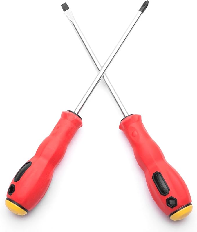 MAXPOWER 6-piece Magnetic Screwdriver Set Commercial Grade Phillips & Slotted Comfort Grip Screw Drivers with Pouch