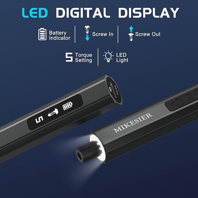 3.7V Mini Electric Screwdriver, Precision Electric Screwdriver Set, 5-Level Torque, 64 Magnetic Bits, Magnetic Storage, Portable Repair Tool Kit for Electronics Phone Camera Laptop Watch