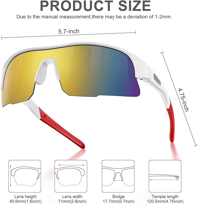 6 Pack Safety Glasses, ANSI Z87.1 Safety Glasses with UV Protection, Impact Resistant Tinted Safety Goggles