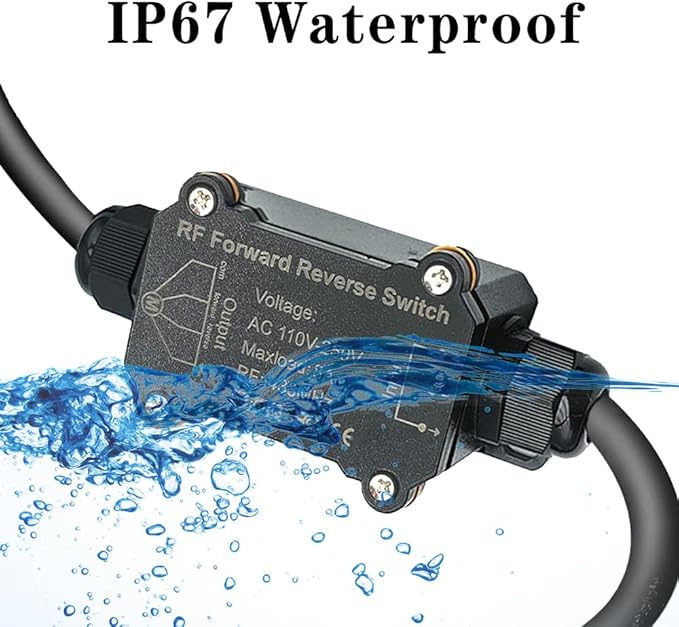 AC110V Forward and Reverse Remote Control Switch,Waterproof Wireless Switch with 8 amps Remote Relay Receiver, AC110V-250V Linear Actuator Remote Switches for Motor