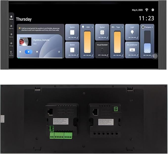 Smart Home Control Panel,12'' Dimmer and Background Music Player,Smart Life Tuya App Control Timer Switch for Smart Appliances,Support Video Doorbell Two-Way Intercom