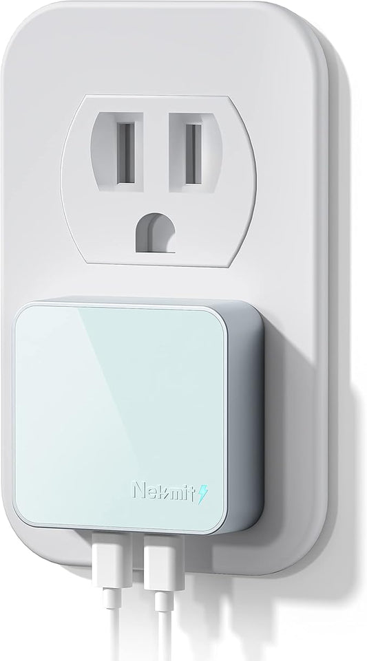 Nekmit Dual Port USB C Wall Charger, 40W PD Fast Charging USB C Wall Plug Adapter, Flat Thin Slim Charger Block for iPhone 14/14 Pro/14 Pro Max, Galaxy, MacBook Air, iPad, AirPods and More