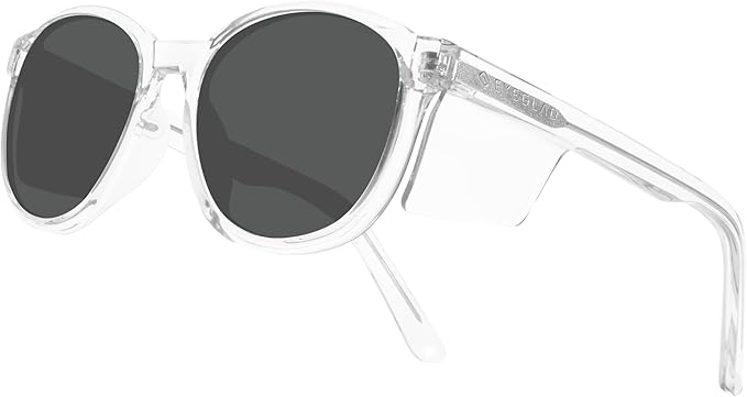 VETRA Omega Z87+ Safety Glasses UV400 Side Shield Anti-Oil Coating CP Frame Eyewear