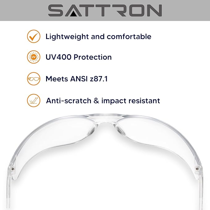 48 Pack Clear Safety Glasses, Protective Eyewear for Men Women, UV Protection Safety Goggles ANSI Z87.1 Scratch & Impact Resistant Eye Protection for Construction, Sports, Lab, Shooting