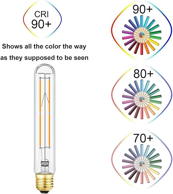 Leools Dimmable E26 LED Bulb 8W Equal 75 Watt Light Bulbs Soft White 3000K E26 Edison Bulb AC120V 800lm Tubular T9 T10 LED Bulb for Rustic Pendant,Chandeliers,Wall sconces E26 Light Bulbs 4Pack