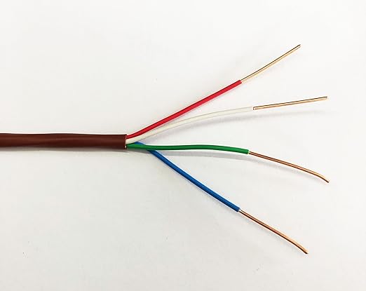 18/4 500ft Thermostat Wire, Solid Copper Wire, 18 Gauge Conductor, ETL Listed CL2 Power Limited Circuit Cable for Indoor/Outdoor Low Voltage Applications Use,Brown