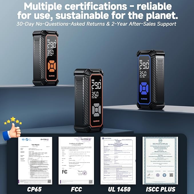 OlarHike Cordless Tire Inflator Portable Air Compressor, Dual Power Mode - 6000mAh & 12V DC, Air Pump for Car Tires, Motorcycle, Bicycle, Electric Pump with LED Light & Digital Pressure Gauge