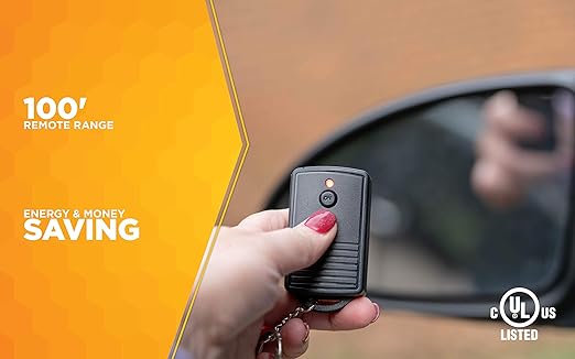 Woods 32555WD Weatherproof Outdoor Electrical Outlet Switch, Wireless Remote Control Plug In, 100 ft Control Range, Weatherproof Remote Control Converter, 60-ft Frequency Range, 1 Pack, Black