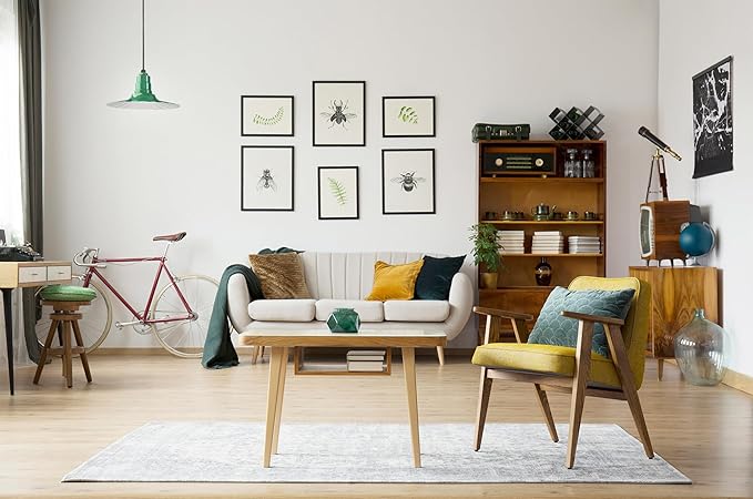 Steel Lighting Co. Eagle Rock Pendant | Ceiling Mounted Light | 16 inch Radial Wave | Flush Mount | Heavy Duty Steel Retro Farmhouse Style Made in America | White Exterior/White Interior