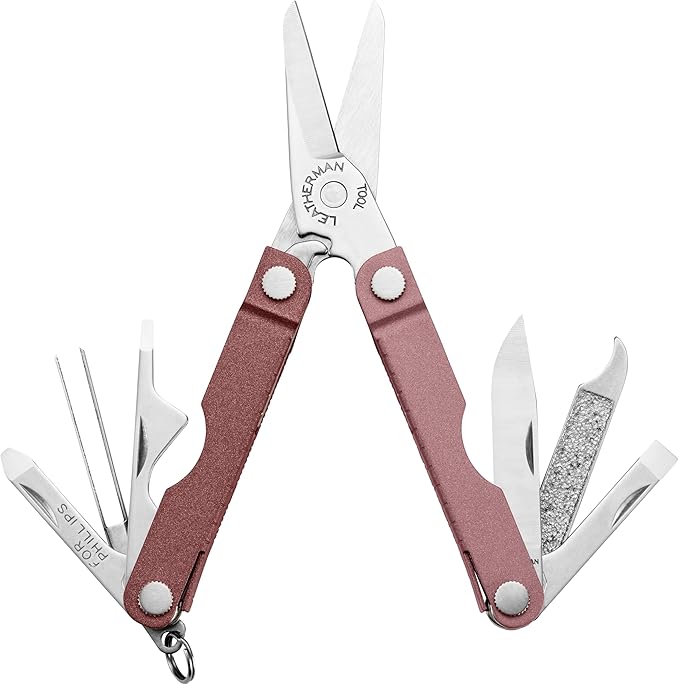 LEATHERMAN, Micra, Keychain Multi-tool with Grooming Tools, Mini Pocketknife for Everyday Carry (EDC), Hobbies & Outdoors, Built in the USA, Heathered Blush