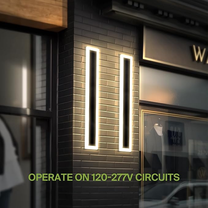 ASD LED 48" Long Wall Mount Light Fixture, Outdoor & Indoor Linear Sconce | 3CCT, Dimmable, Waterproof, Anti-Rust, ETL Listed | 36W 2980LM 3000-5000K 100-277V | Exterior Porch Lighting | Black