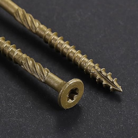 #10 * 2-1/4" Deck Screws, (180pcs) 2 lbs.Exterior Wood Screws, Rust Resistant epoxy Coated, Bronze, T25 Star Bit