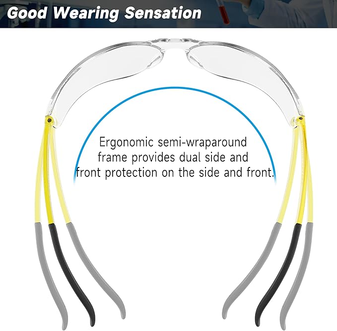 Safety Glasses for Men Women ANSI Z87.1 Safety Glasses Bulk Protective Eyewear Scratch-Resistant