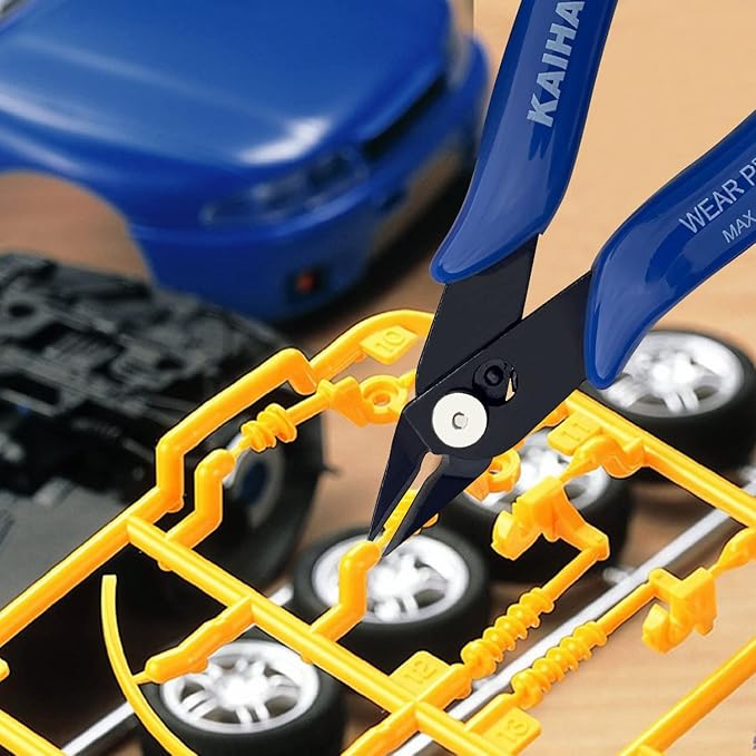 KAIHAOWIN 6-Piece Tool Set with Case, 8.8” Long Nose, 8.8” Linesman, 8” Diagonal, 6“ Adjustable Wrench, 5” Needle Nose, 5" Flush Cutter for Repairing & Home Use