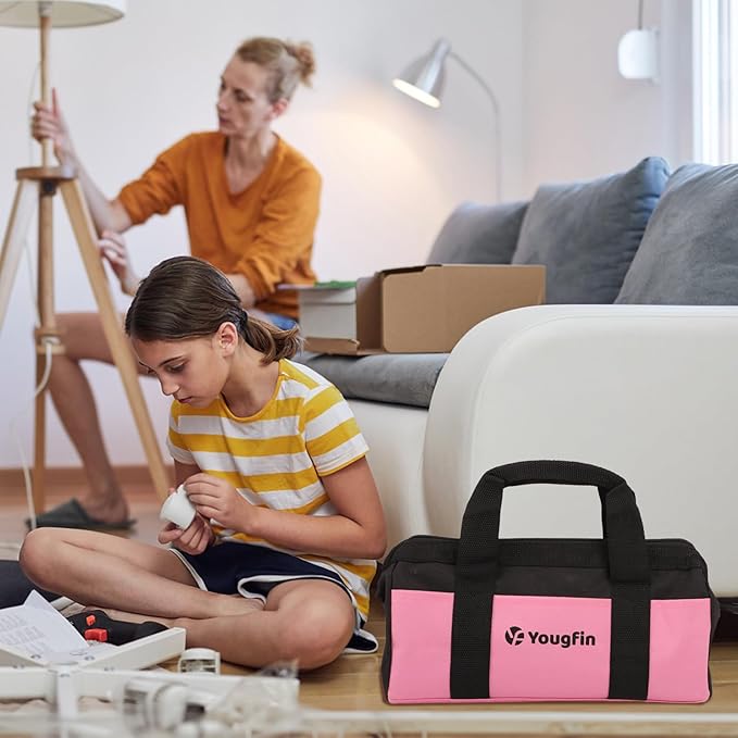 Yougfin Pink Tool Set, 215 Pcs Lady's General Home Repairing Tools Kit For Girls & Women With Portable Bags, Includes All Essential for Home, Garage, Office and College Dormitory Use, Pink & Black