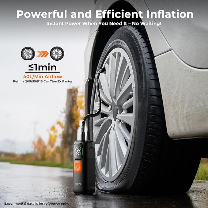 Tire Inflator Portable Air Compressor, 22 Cylinder & 6X Faster Inflation, 160 PSI Tire Pump with 7800mAh, Digital Pressure Gauge, Auto Shut-off, Air Pump for Car, Truck, Motorcycle, Bicycle, Ball