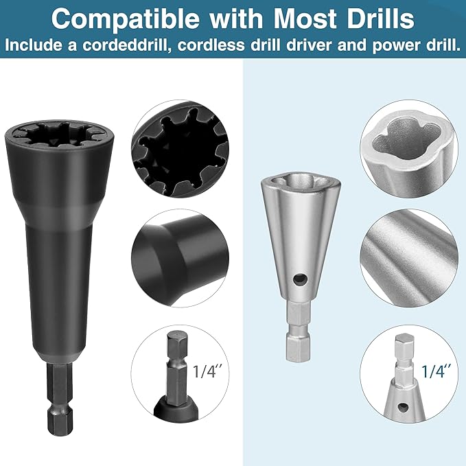 Wire Nut Twister and Twisting Tool - 1/4" Chuck, Spin Twist Wire Connector Socket,Wire Stripping and Twisting Tool,Wire Nut Twiter for Drill