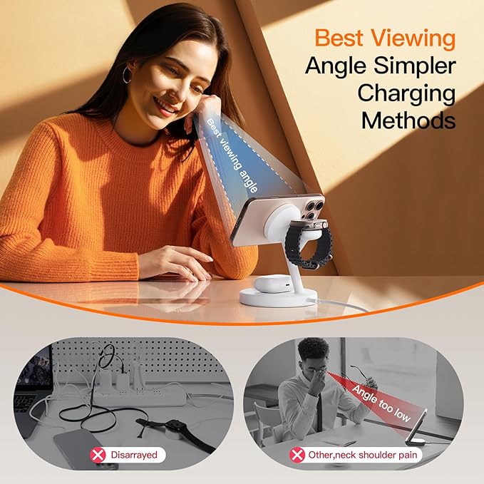 2025 3 in 1 Charging Station for Apple iPhone AirPods Watch with Mag-Safe Charger Wireless Charger Stand for iPhone 1716 15 14 13 12 Series AirPods iWatch Series - Gifts for Wife & Husband