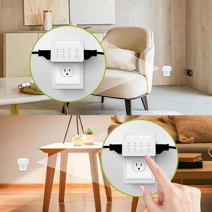 BN-LINK Indoor Countdown Timer with Repeat Function, Digital Timer for Electrical Outlets, Heavy Duty Accurate Compact Size for Appliance, 2-Outlets, 3-Prong Grounded Outlet, 15A/1875W ½ HP ETL Listed