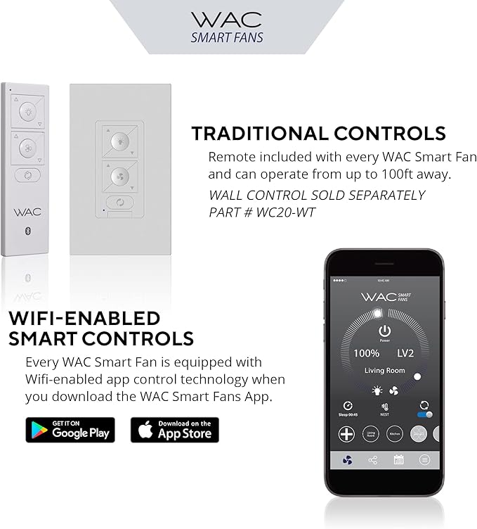 WAC Lighting Clean Indoor and Outdoor 3-Blade Smart Home Ceiling Fan 52in Soft Brass Matte Black with Remote Control works with Alexa and iOS or Android App