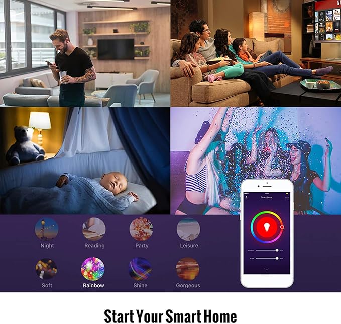 ZJchao Smart Light Bulb, 5W GU10 WiFi Light with RGB W C, Voice and APP Remote Control, Timing Function, Group Control for Alexa Home Tmall Elf (5)