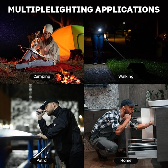 Flashlight Rechargeable 90,000LM High Lumens - Super Bright LED Flashlights with 6 Modes, Powerful Handheld Linternas for Home, Camping(2pack)