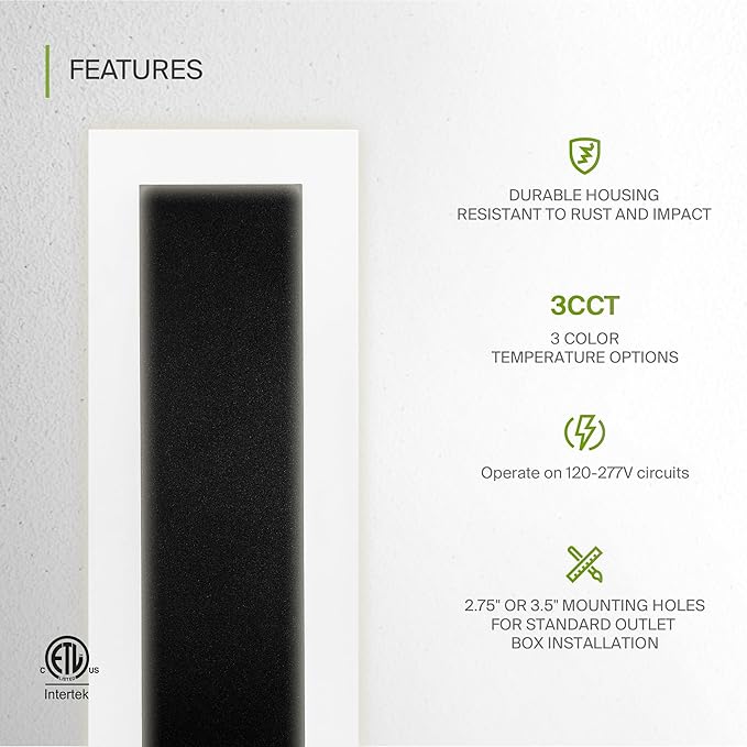 ASD LED 48" Long Wall Mount Light Fixture, Outdoor & Indoor Linear Sconce | 3CCT, Dimmable, Waterproof, Anti-Rust, ETL Listed | 36W 2980LM 3000-5000K 100-277V | Exterior Porch Lighting | Black