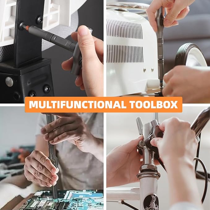 42 in 1 Magnetic Screwdriver Set, Ratchet Screwdriver Magnetic, 42 in 1 Diy Screwdriver Set Ratchet Handle Detachable Versatile Toolkit for PC, Furniture, Bicycle (Orange)