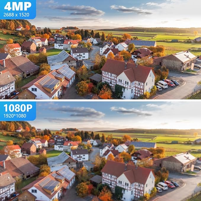 Movols 4MP Solar Security Camera System 2PCS Wi-Fi PTZ Cameras with 10CH 4K NVR Surveillance System Built in HDD 500G,Color Night Vision, Motion Alert, Two-Way Audio,IP66 Home Surveillance Nvr Kit