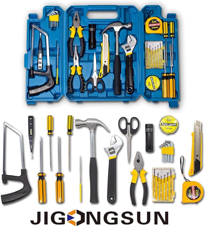 Tool Kit for Home and Tool Belt Kit, Toolbox Include 72PC Complete Tool Box Set, Mini Tool Kit and Toolbox Accessories and Tool Belts for Men Home Tool Kits for All Purpose