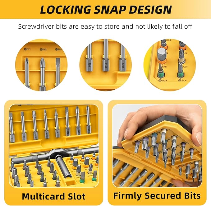 42 in 1 Magnetic Screwdriver Set with 40pcs Magnetic Bits, DIY Ratchet Screwdriver Set with Detachable Ratchet Handle, Portable Compact Repair Tool Kit for Furniture, Computer & Bicycle Repair