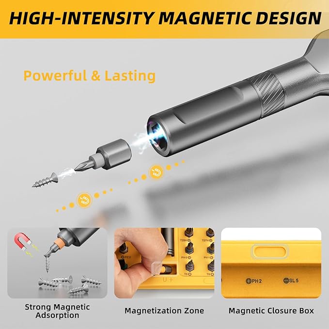 42 in 1 Magnetic Screwdriver Set with 40pcs Magnetic Bits, DIY Ratchet Screwdriver Set with Detachable Ratchet Handle, Portable Compact Repair Tool Kit for Furniture, Computer & Bicycle Repair