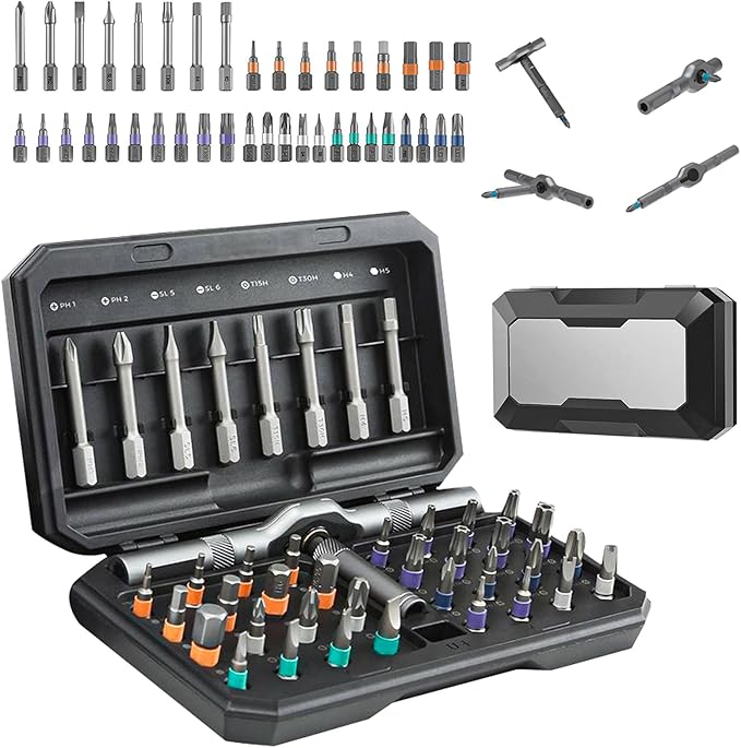 42 in 1 Magnetic Screwdriver Set, DIY Ratchet Screwdriver Set with Detachable Handle, Portable Compact Repair Tool Kit for Furniture Laptop Electronicsv Bicycle