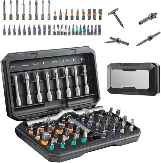 42 in 1 Magnetic Screwdriver Set, DIY Ratchet Screwdriver Set with Detachable Handle, Portable Compact Repair Tool Kit for Furniture Laptop Electronicsv Bicycle