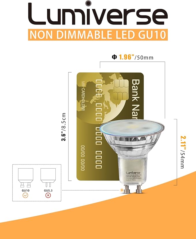 Lumiverse 90 Pack GU10 LED Bulb, Non-dimmable 4W (35W Equivalent) 100 Degree Flood Beam 2700K Soft White, Halogen Replacement for Kitchen, Living Room, Bedroom
