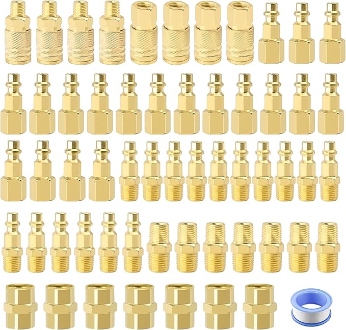 Air Coupler & Plug Kit,55 Pcs 1/4" NPT Air Tool Fittings Set,Quick Connect Air Hose Fittings Air Compressor Accessories