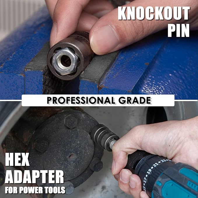 THINKWORK Bolt Extractor Kit, 32-Piece Nut Extractor Socket Set, 1/4" & 3/8" Drive Rounded Bolt Remover, Lug Nut Removal Tool for Damaged, Rusted, Rounded-Off, Stripped Fasteners