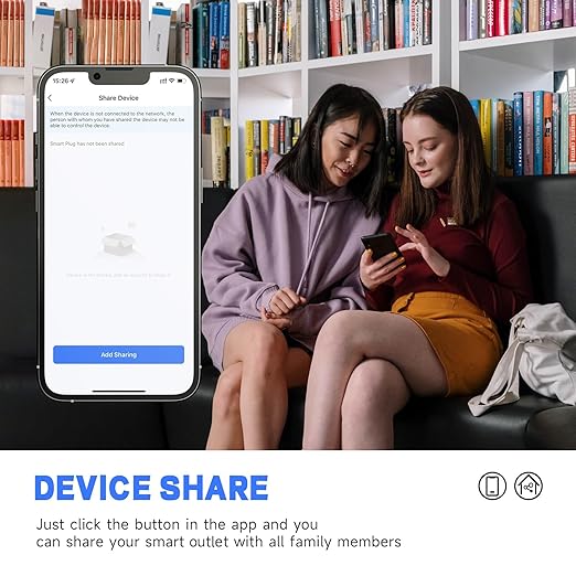 Smart Wall Outlet, 2 Individually Controlled Ports, 15Amp TR Receptacle Compatible with Alexa and Google Assistant, 2.4 GHz WiFi Outlet, Remote Control, White, ETL & FCC Approval