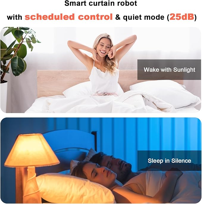 Automatic Curtain Opener - Electric Curtains with Remote Smart Curtain Opener Electronic for Roman Rails, Bluetooth Curtains Opener with App/Timer, Compatible with Alexa and Google Home