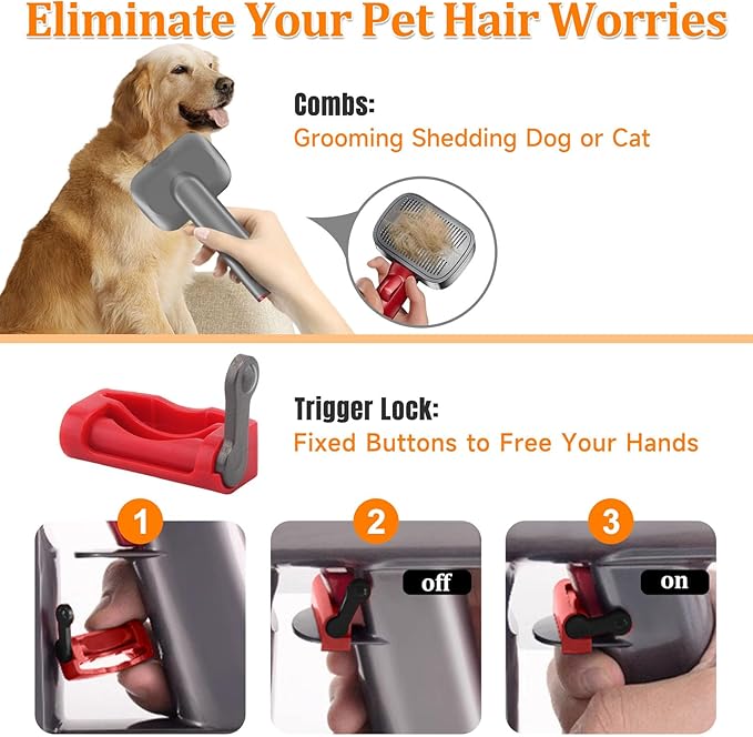 2-in-1 Pet Dog Grooming Attachment Kit, Deshedding Brush Attachment for V15, V11, V10, V8, V7 – Effective Grooming & Cleaning – Hair Grooming Tools for Dog and Cat, 5 Pack