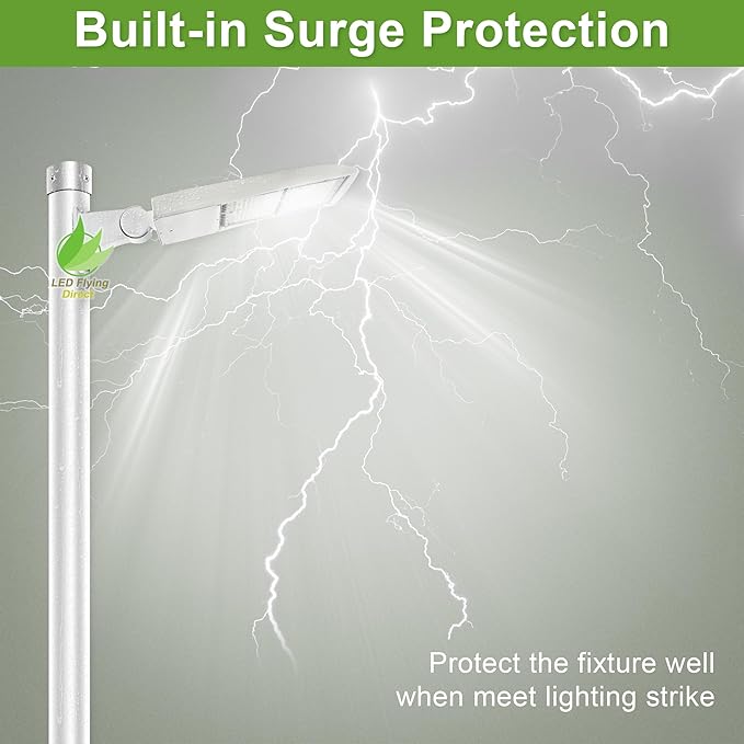 480V 300W LED Parking Lot Lights, Surge Protection Built-in, 1-10V Dimmable LED Area Shoebox Pole Light for Street, Tennis Court, Parking Lot 1000W MH/HPS Equiv. 42,000LM 5000K DLC UL Certified