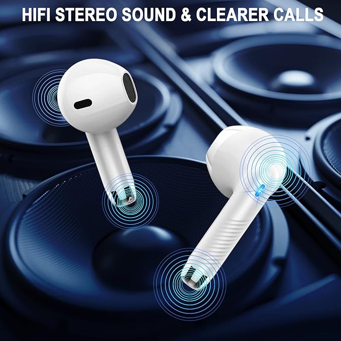 Wireless Earbuds, Bluetooth 5.4 Ear Buds LED Power Display Headphones Bass Stereo, Bluetooth Earbuds in-Ear Noise Cancelling Mic, 40H Playback Mini Case IP7 Waterproof Sports Earphones for Android iOS