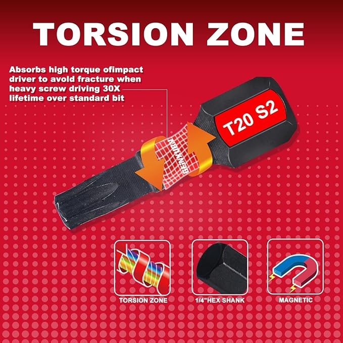 30Pieces (T7-TT40) Screwdriver Bit Set,Impact Magnetic Multi-Torx Head Bits, S2 Alloy Steel Security Star Bits with 1Pc Impact Bit Holder and Storage M-Box