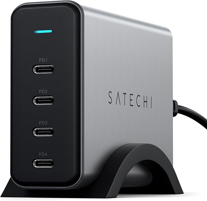 Satechi 165W USB C 4-Port GaN Charging Station, 4 USB-C PD, Laptop Charger, for MacBook Air/Pro M4/M3, iPad Air/Pro M4/M3, iPad 11th gen, iPad mini, iPhone 17/16 Galaxy S25, Windows