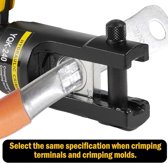 Cable Lug Crimping Tool, 6 AWG to 500 MCM Hydraulic Plier, 12 Ton Hand Crimping Tool for Wires, Terminal, Lug, Crimping Tool Kit with 10 Dies