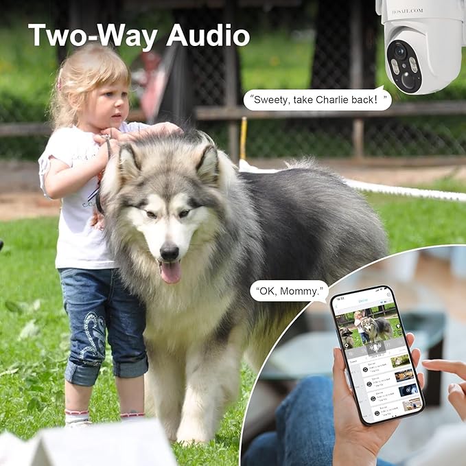 Outdoor Security Camera Wireless, 360° PTZ Remote Wireless Cameras for Home Security Solar Powered, 2K Solar Security Camera with Spotlight Color Night Vision, PIR Sensor, 2-Way Audio, 2 Pack