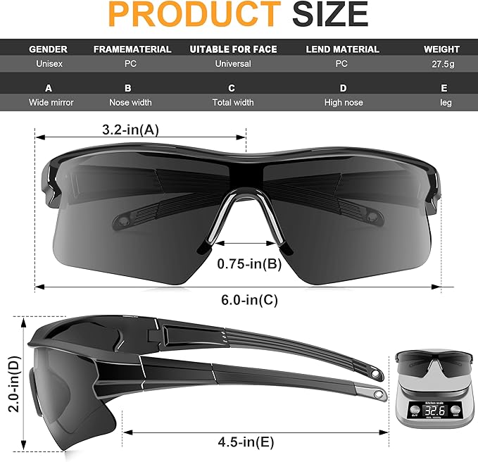 Safety Glasses Goggles for Men, Anti Scratch ANSI z87+ Compliant UV Protection Protective Eyewear Rubber Non-slip Leg