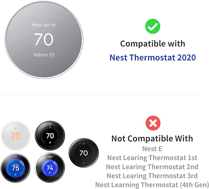 Petrichor Nest Thermostat Wall Plate - Compatible with Google Nest Thermostat 2020 - Nest Thermostat Trim Kit, Nest Thermostat Wall Plate Cover Accessory Easy Installation - Snow