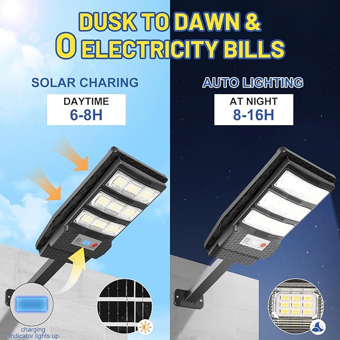 Solar Lights Outdoor Waterproof 2 Pack, Flood Lights Motion Sensor Solar Powered, Dusk to Dawn Outdoor Lighting Remote Control, Street Security Wall Lamp Exterior for Yard Patio Garden Outside